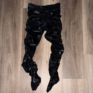 🖤 NWOT ALO YOGA SHINY BLACK LEGGINGS SMALL CINCHED 🖤
